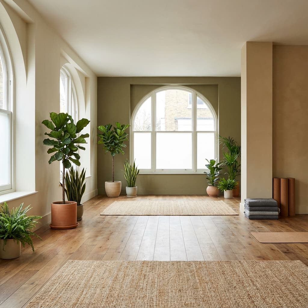 Peaceful yoga studio