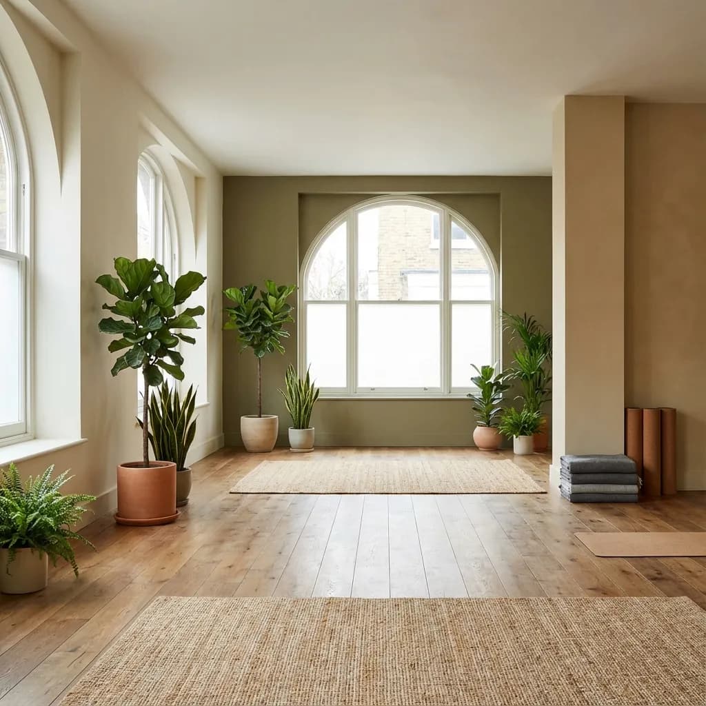 Peaceful yoga studio