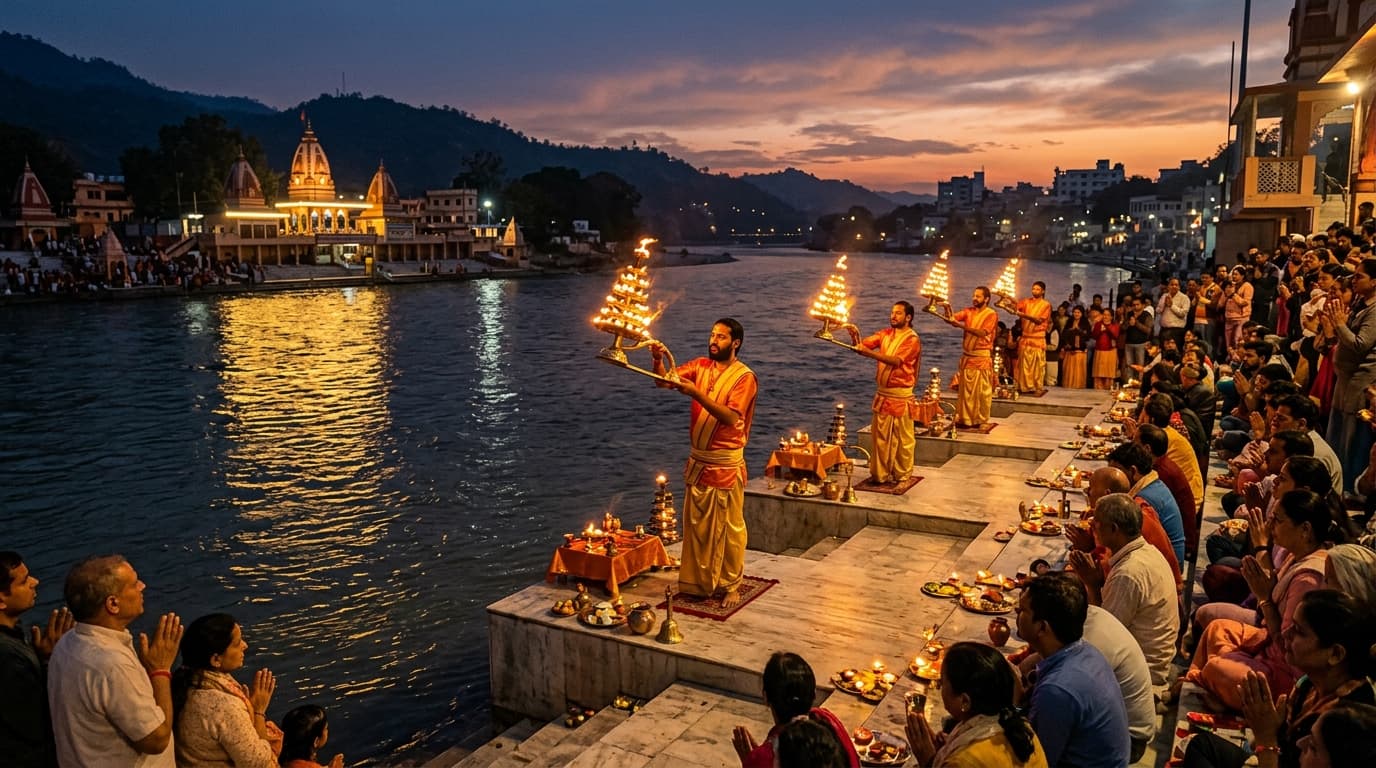 Evening Ganga Aarti ceremony